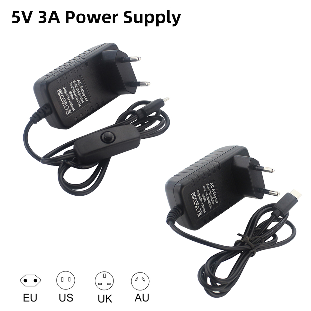 Pi Power Supply - 5 فولت 3A التوت بي 4