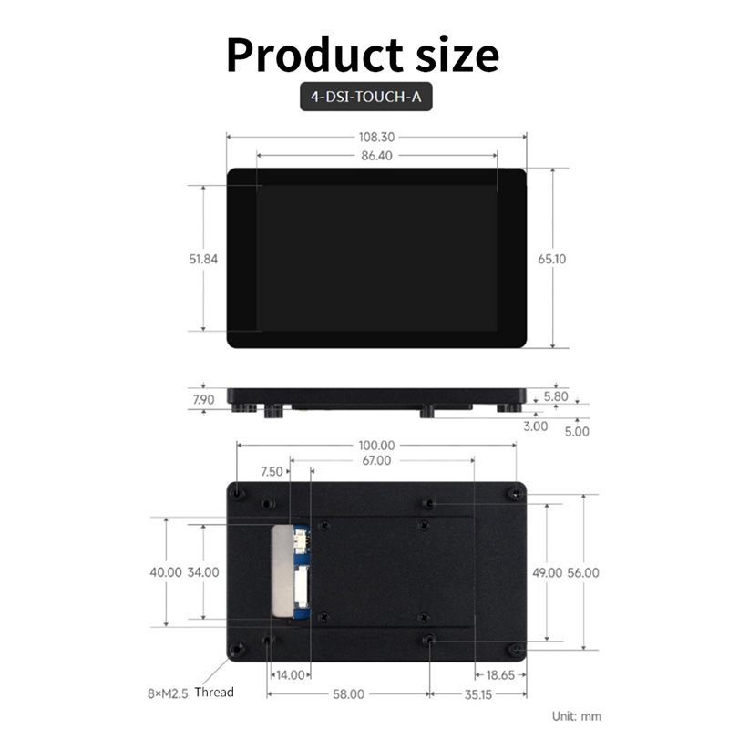 شاشة عرض A33T-DSI مقاس 4 بوصات - مراجعة Raspberry Pi 4 وسعره